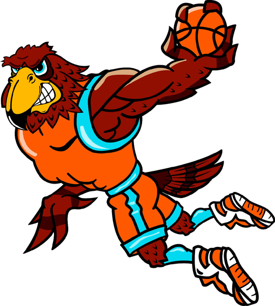 Falcon team mascot color vinyl sports decal. Customize on line. Falcon Basketball
